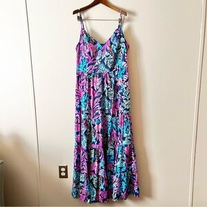 Lilly Pulitzer Tropical Maxi Dress - Pink and Blue